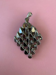 1960s Kramer of New York milk bead encrusted brooch